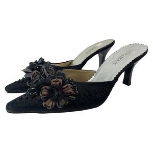 Luxshoes Canada Black Embellished Heel Mules Size 5